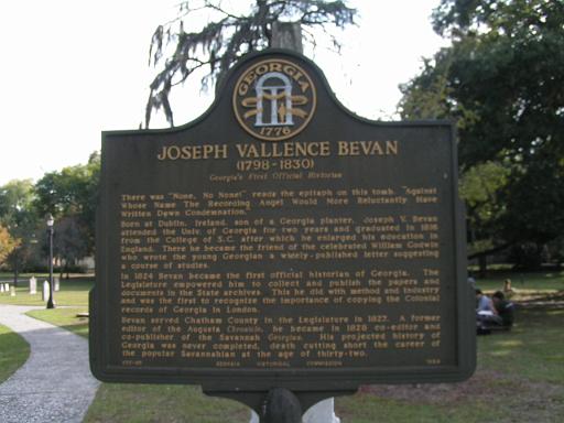 Joseph Vallence Bevan (1798-1830) Georgia's First GHM 025-85 1